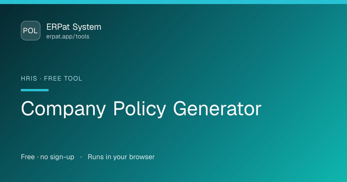Company Policy Generator | Free ERPat HRIS Tool