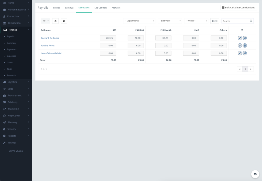 Image showing table of deductions