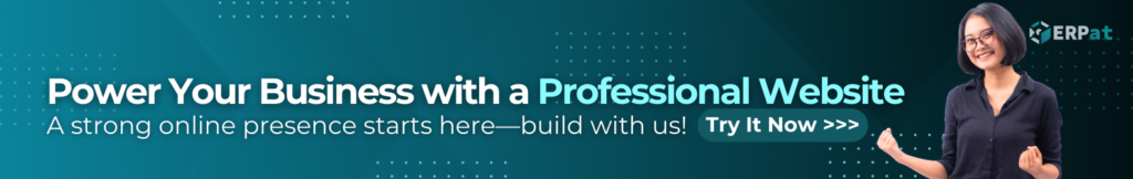 Call-to-action banner stating: 'Power Your Business with a Professional Website. A strong online presence starts here—build with us!' The design features bold typography, a sleek modern layout, and an inviting color scheme, emphasizing the importance of a professional website for business growth.