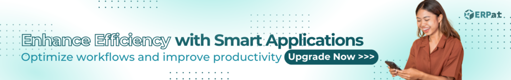 Call-to-action banner stating: 'Enhance Efficiency with Smart Application. Optimize workflows and improve productivity.' The design features bold typography, a modern layout, and a professional color scheme, emphasizing the benefits of smart applications for business efficiency.