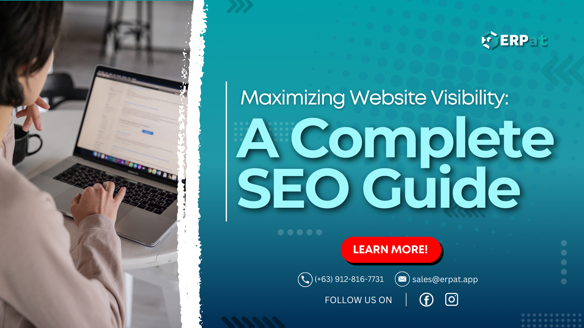 A business-themed graphic with the title "Boost Your Website’s Visibility: A Comprehensive Guide to SEO."
