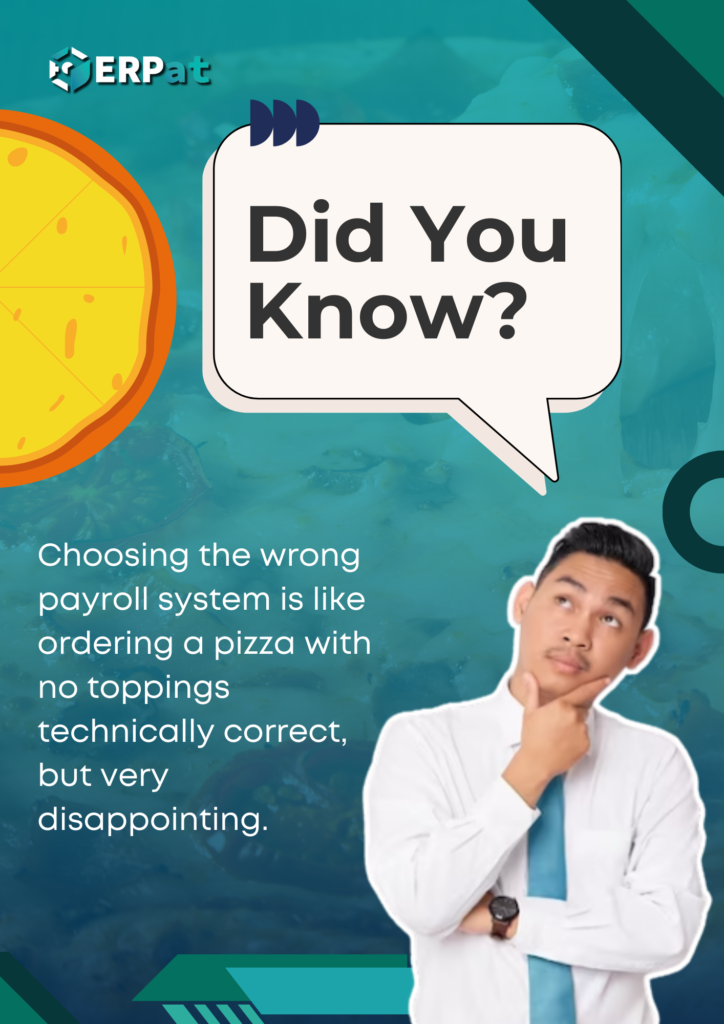 Payroll system and pizza analogy