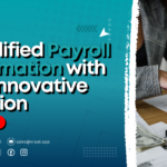 A business-themed graphic with the title "Effortless Payroll Automation Made Simple with Our Advanced Solution."