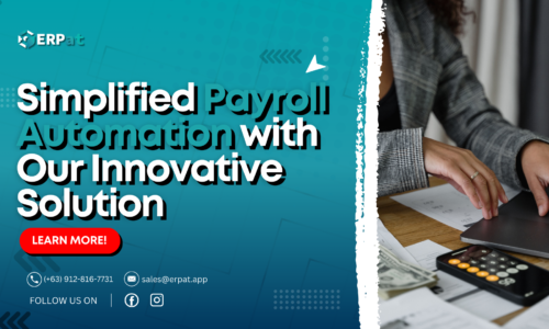 A business-themed graphic with the title "Effortless Payroll Automation Made Simple with Our Advanced Solution."