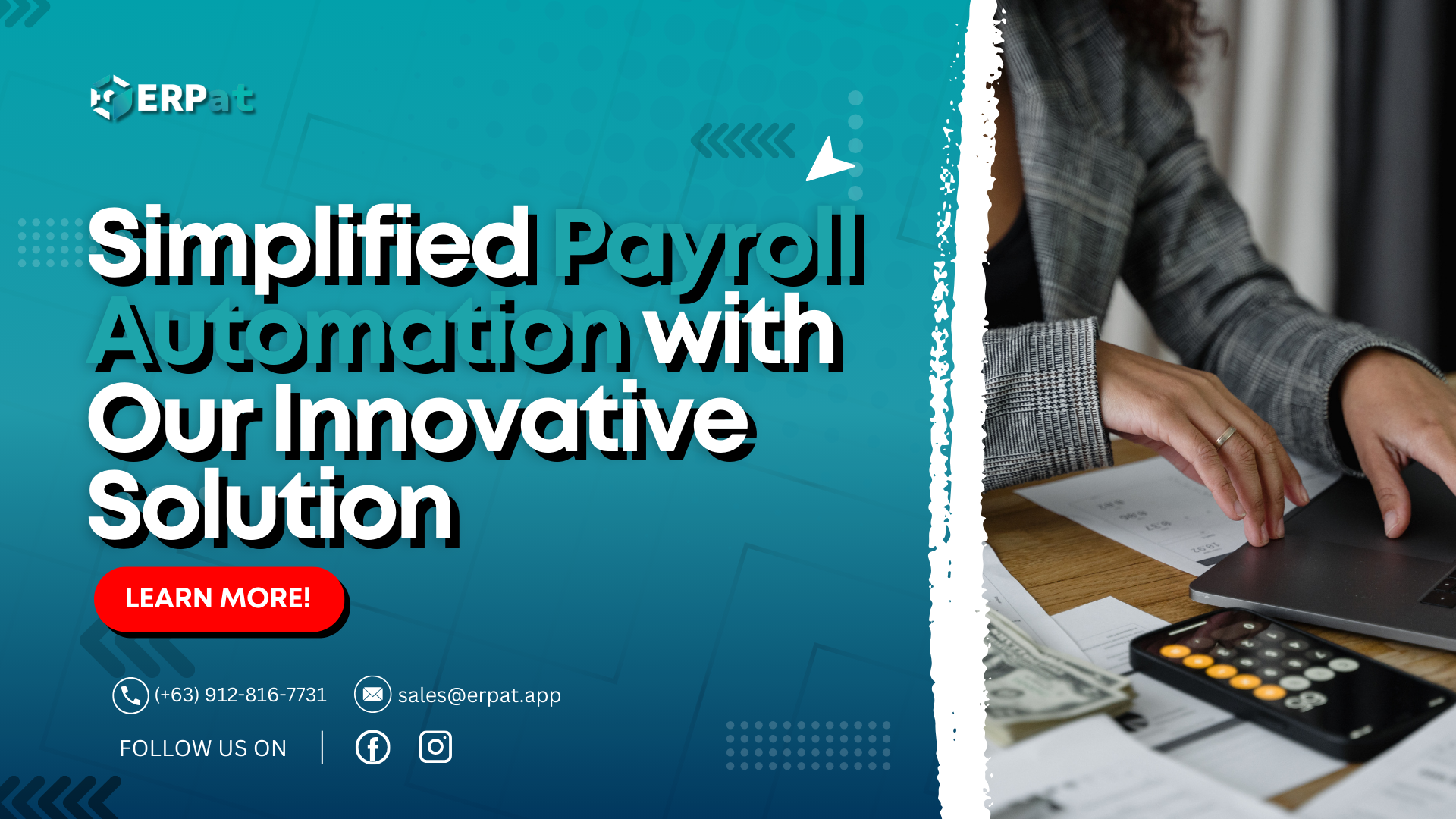 A business-themed graphic with the title "Effortless Payroll Automation Made Simple with Our Advanced Solution."