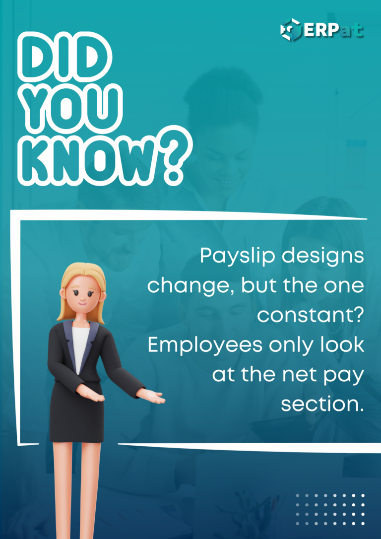 Businesswoman presenting payroll fact