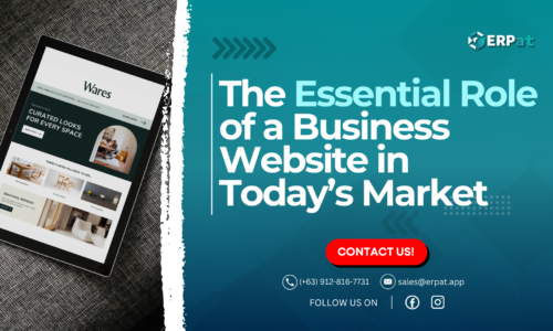 A business-themed graphic with the title "The Vital Role of a Business Website in Today’s Landscape.