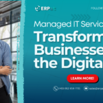 A business-themed graphic with the title "Navigating Success: How Managed IT Services Transform Businesses in the Digital Age."