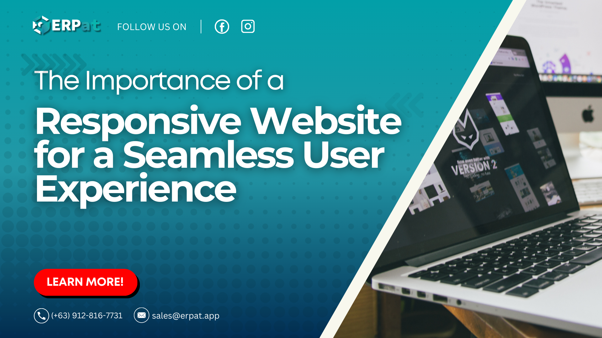 A business-themed graphic with the title "The Importance of a Responsive Website for a Seamless User Experience."