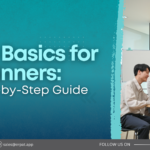 A business-themed graphic with the title "SEO Basics for Beginners: A Step-by-Step Guide."