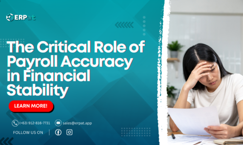 A business-themed graphic with the title "The Importance of Accurate Payroll: How Errors Can Affect Your Financial Health."